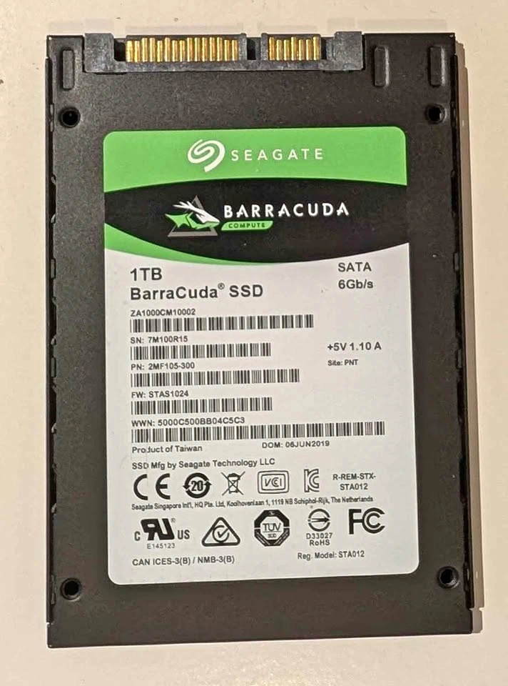 Seagate Barracuda 1TB sata SSD