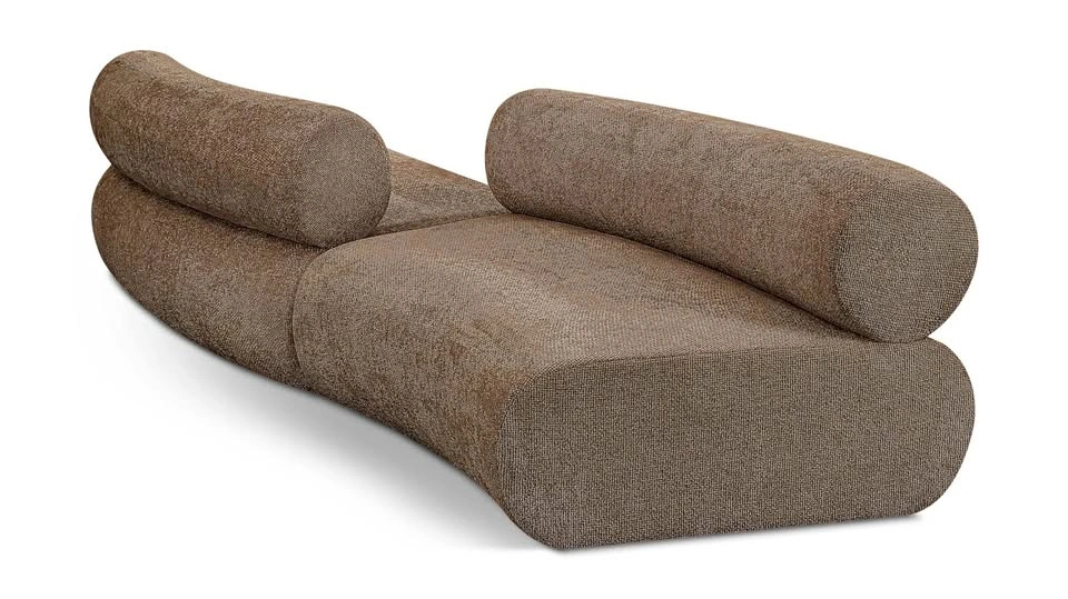 Meridian Furniture Bale 108” Modern Modular Sofa – Brown Chenill