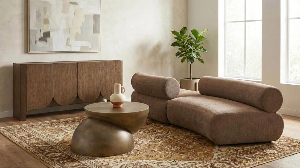 Meridian Furniture Bale 108” Modern Modular Sofa – Brown Chenill - photo 4