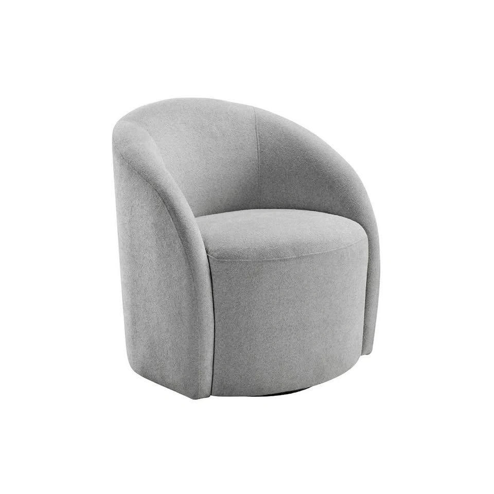 Saho Swivel Barrel Accent Chair – White