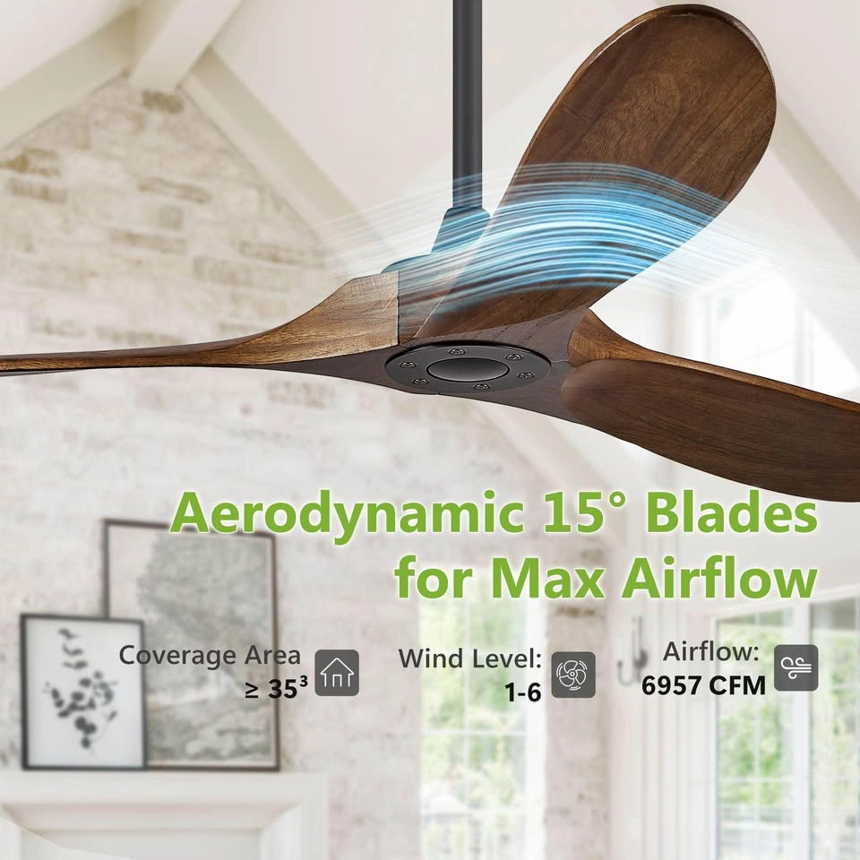 72” Wood Ceiling Fan with Remote – Dark Walnut – Indoor/Outdoor - photo 3