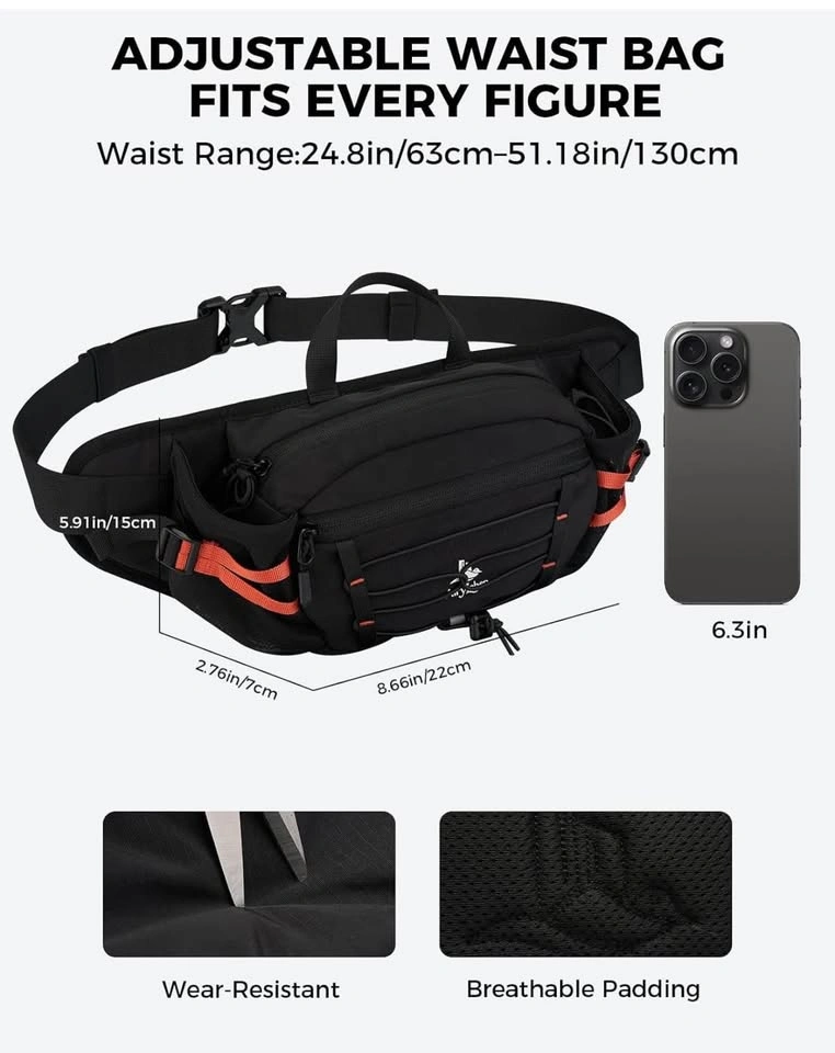 Fanny Pack with 2 Water Bottle Holder for Women Men, Waist Bag - photo 3
