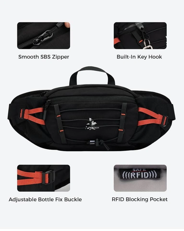 Fanny Pack with 2 Water Bottle Holder for Women Men, Waist Bag - photo 5