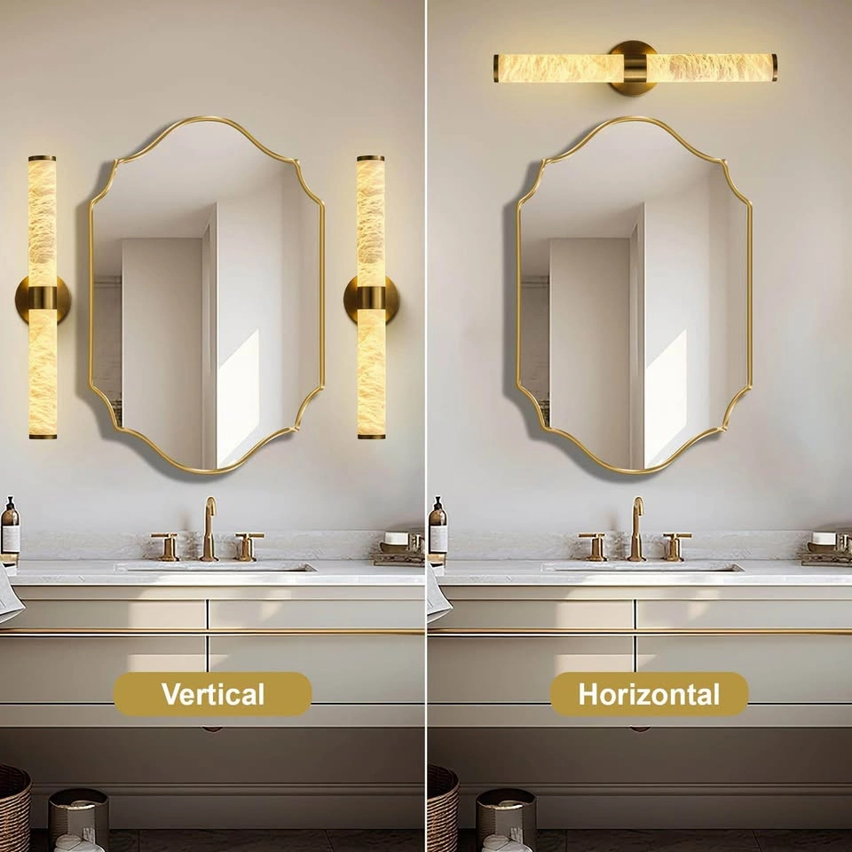 OSRoyce 24” Natural Alabaster Wall Sconce – Gold/Brass - photo 3
