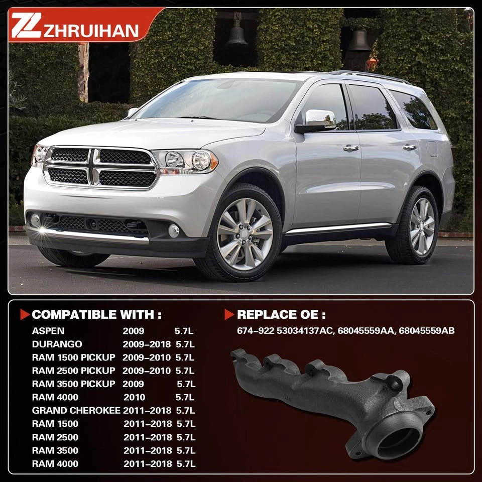 5.7L HEMI Exhaust Manifold Kit w/ Gaskets & Hardware – NEW - photo 3