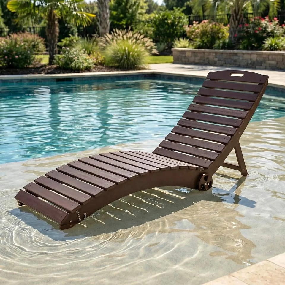 Costaelm Monterey HDPE In-Pool Chaise Lounge with Wheels
