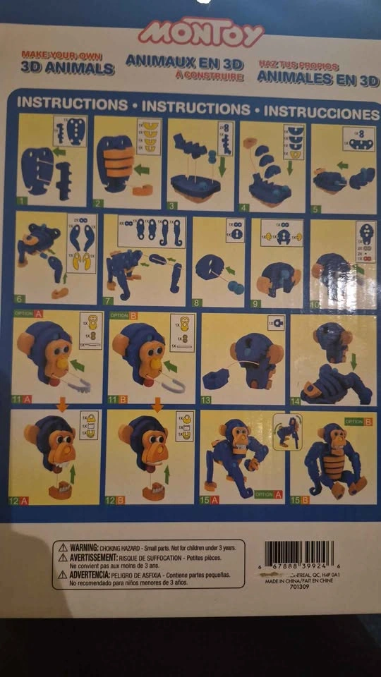 3d monkey building toy - photo 2