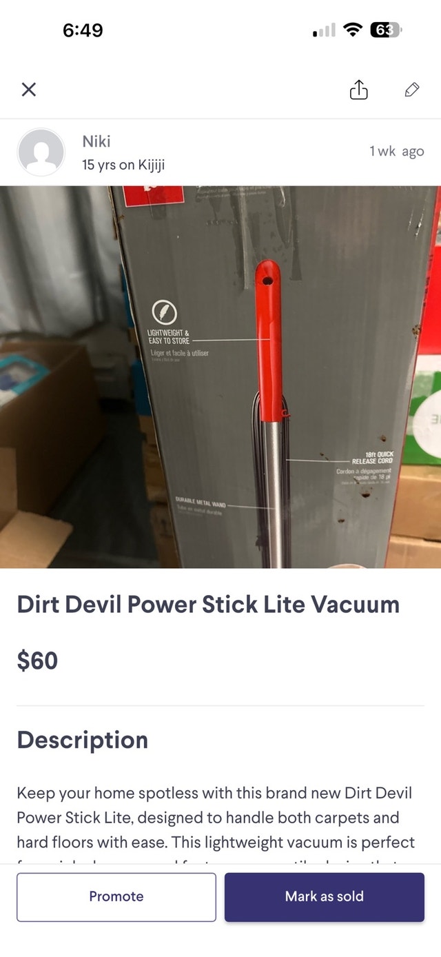 Dirt Devil Power Stick Lite Vacuum