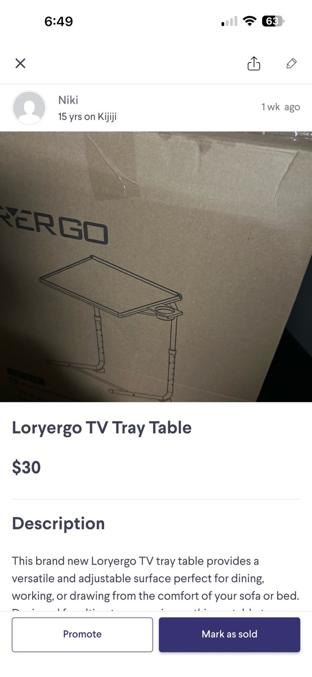 Loryergo TV Tray Table