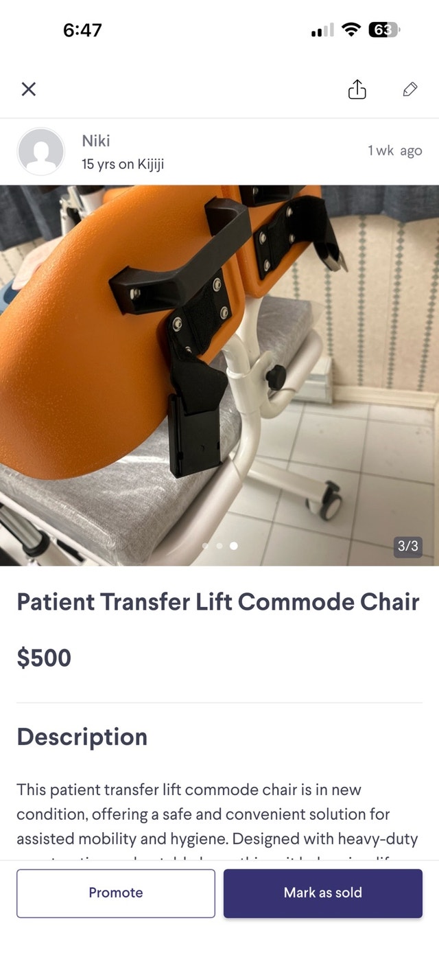 Patient Transfer Lift Commode Chair