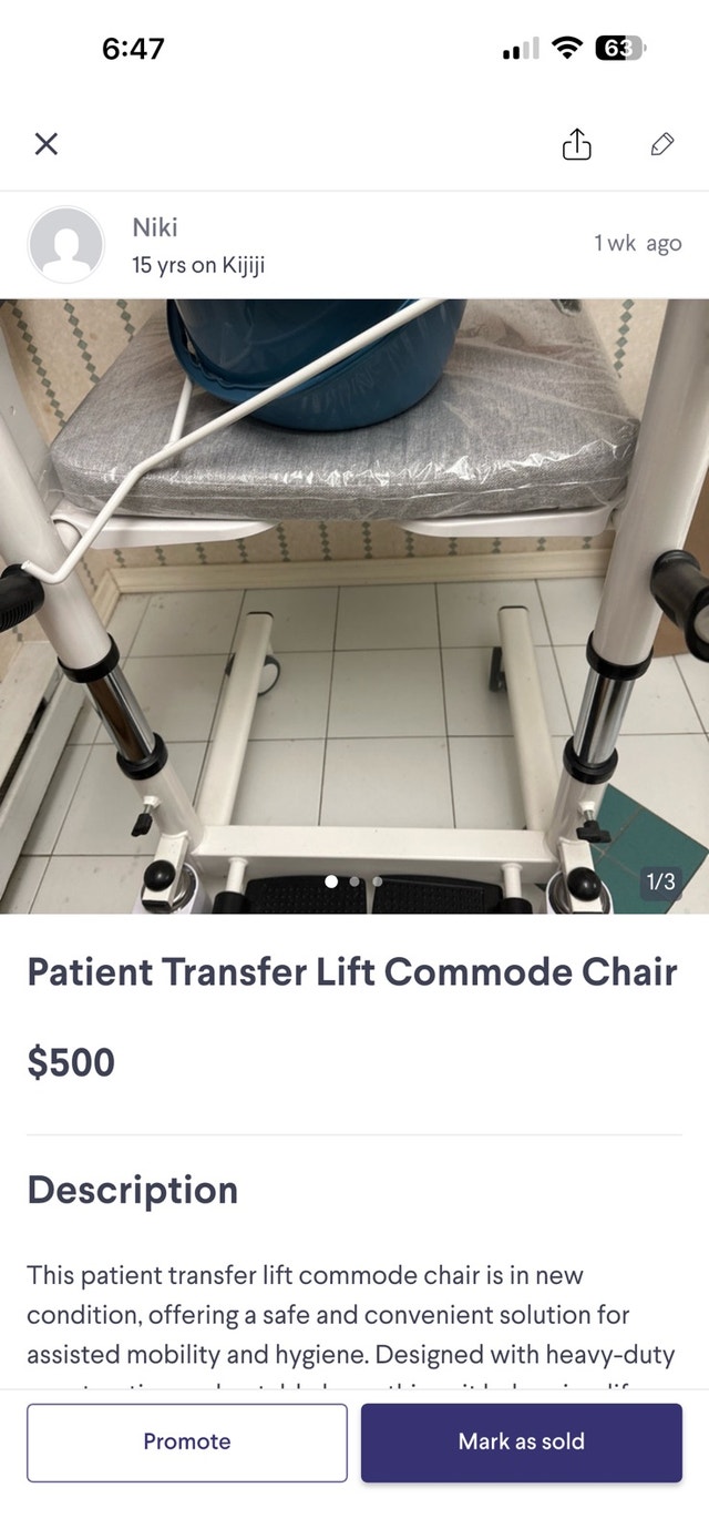 Patient Transfer Lift Commode Chair - photo 3