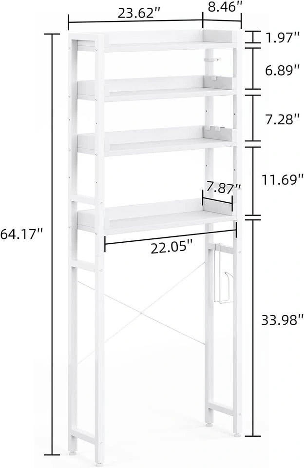 AS-IS White Over-The-Toilet Bathroom Storage Unit - photo 5