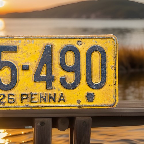 Vintage 1926 Pennsylvania License Plate Tag 345-490 - photo 3