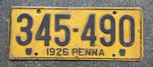 Vintage 1926 Pennsylvania License Plate Tag 345-490 - photo 5