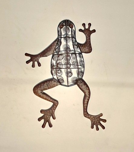 Brown Metal Wire Frog Wall Decor Figurine - photo 2