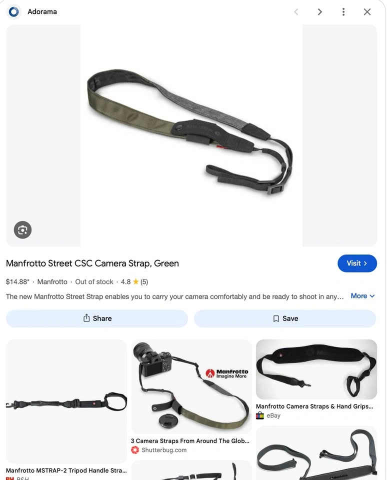 Manfrotto "Street" Camera Strap (Olive Green/Black) - photo 2