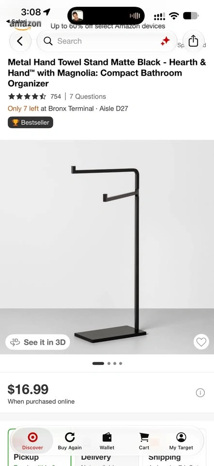 Hearth & Hand Matte Black Hand Towel Stand - photo 2