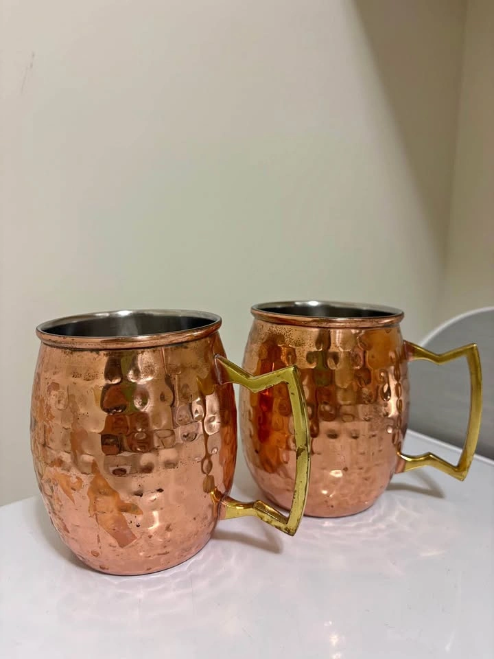2 Hammered Copper Mugs