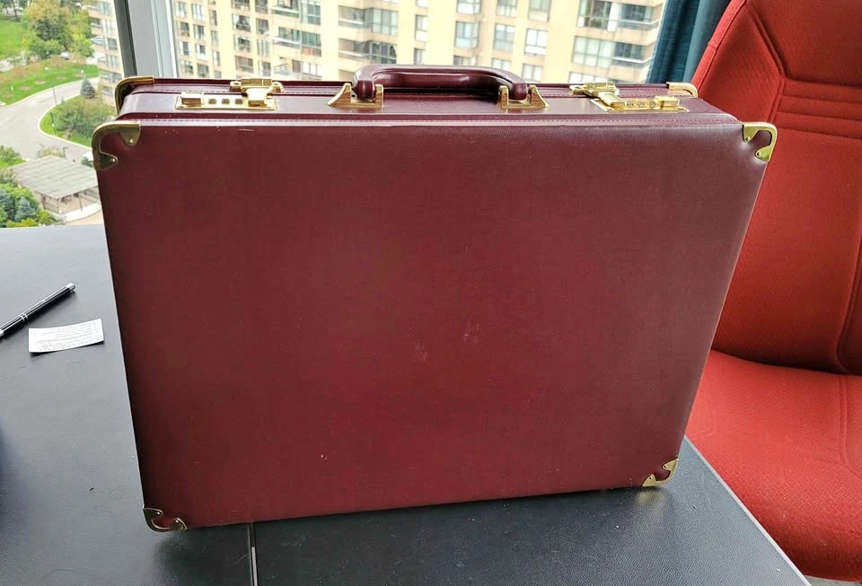 Vintage Leather Burgundy Briefcase