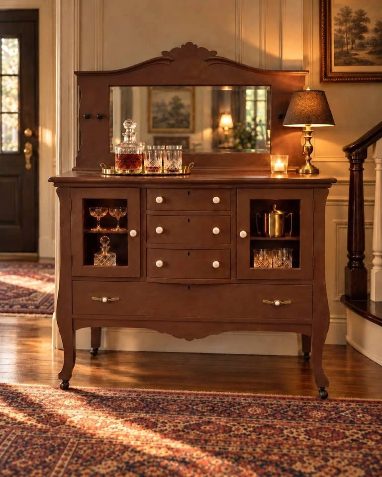 Early 1900s solid-maple antique buffet/sideboard