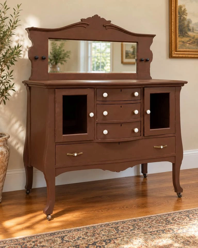 Early 1900s solid-maple antique buffet/sideboard - photo 3