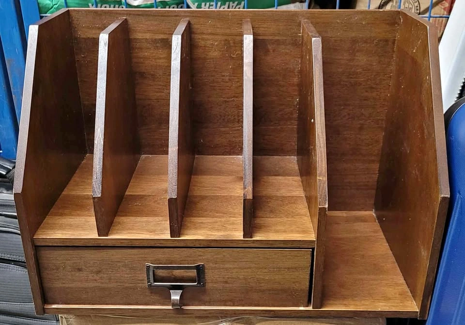 Walnut Wood Desktop Organizer Bouclair