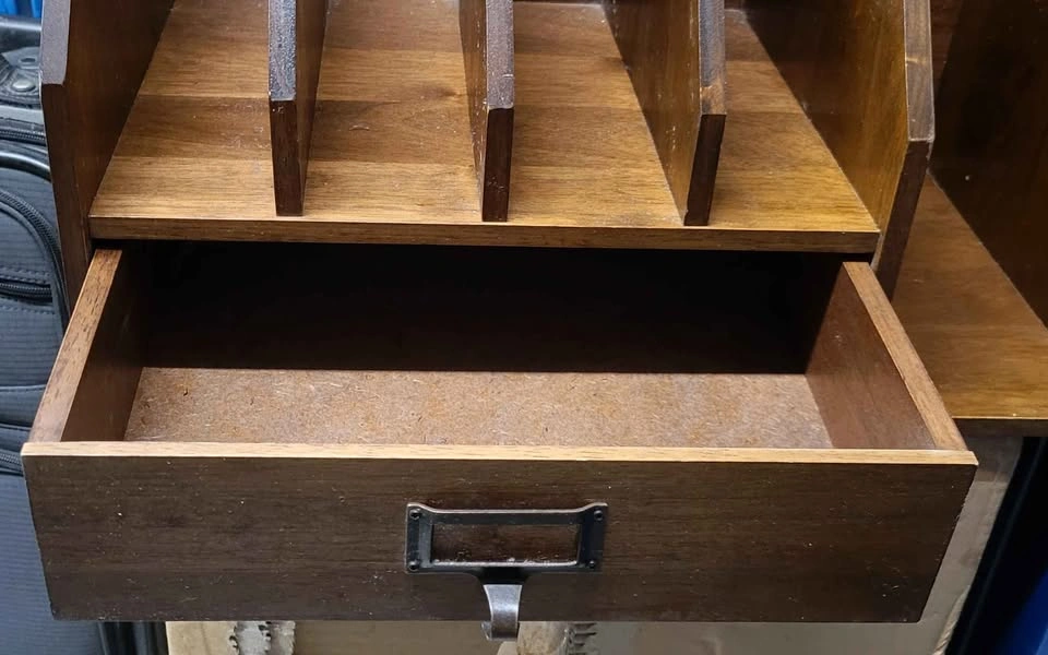 Walnut Wood Desktop Organizer Bouclair - photo 3
