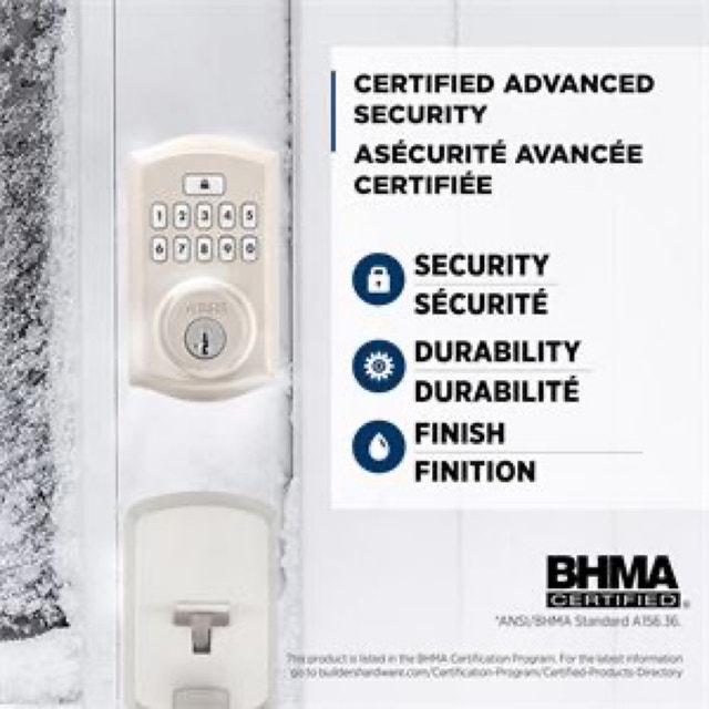 Weiser SmartCode Keypad Deadbolt (Satin Nickel) - photo 2