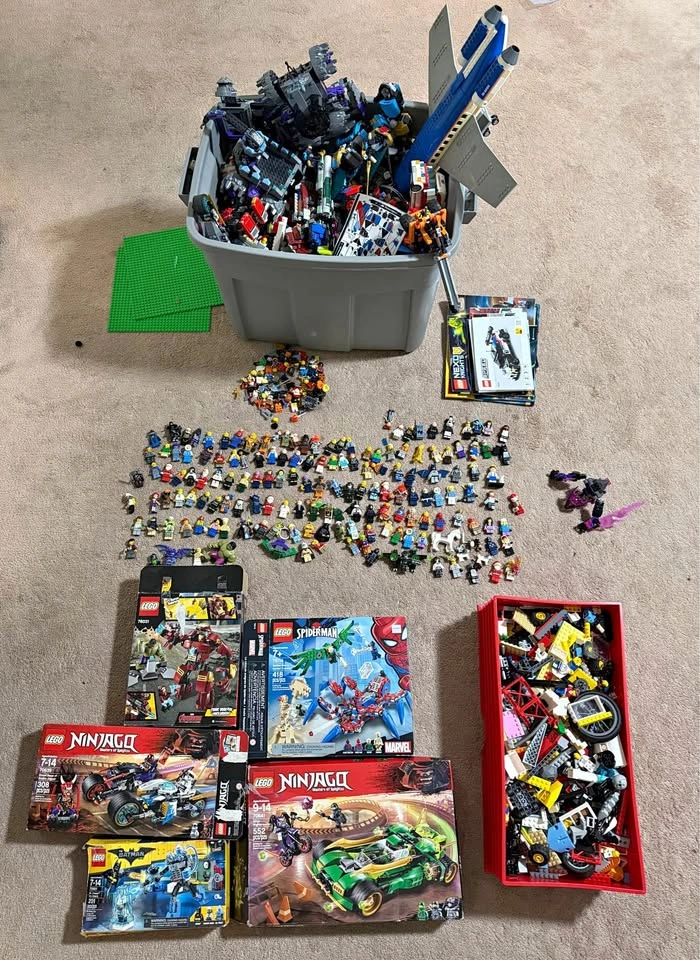 Giant Lot of Lego Sets with Minifigures, Manuals and Boxes