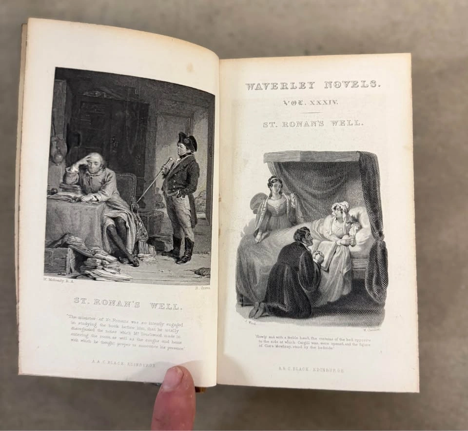 Antique Leather Bound Sir Walter Scott's Waverley Novels 23, 24 - photo 4