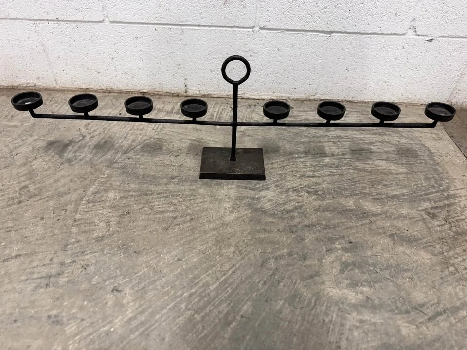 Pottery Barn Hammered Iron 8-Light Votive Tealight Candle Holder - photo 2