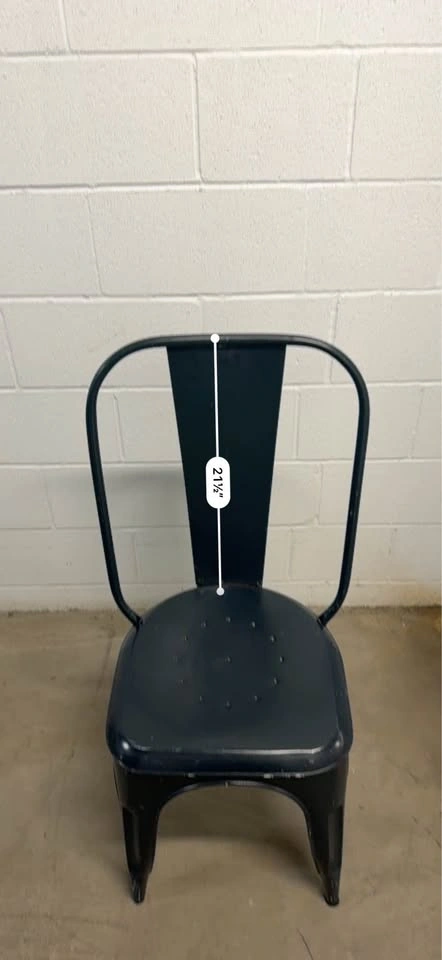 Navy Blue Metal Dining Chair - photo 4