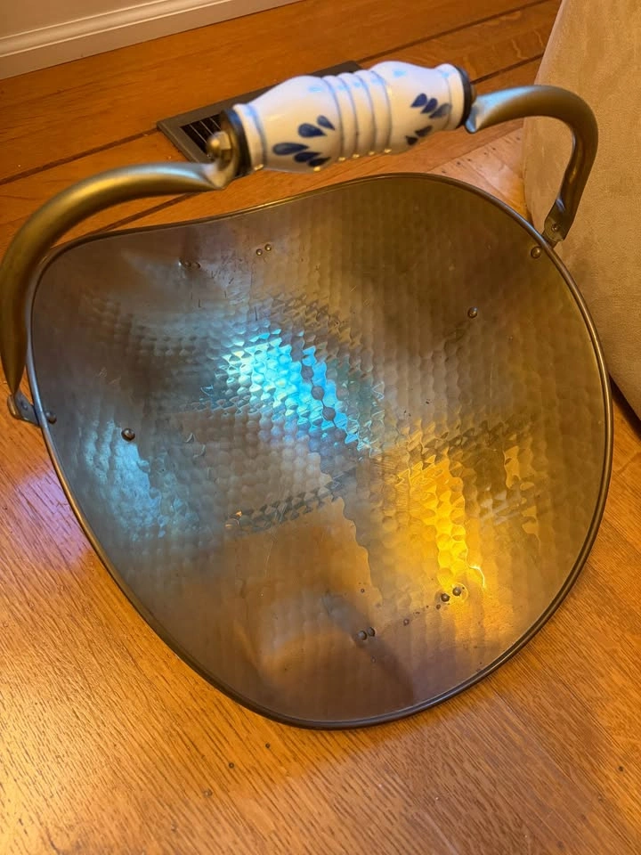 Antique brass fireplace log holder - photo 3
