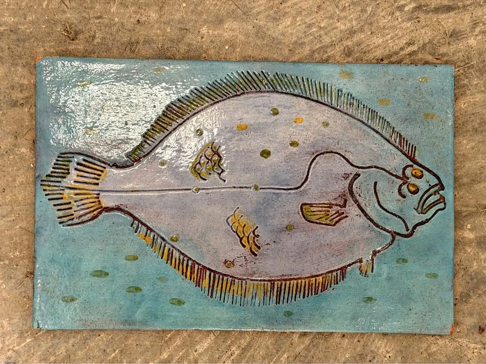Vintage Hand Painted Tile