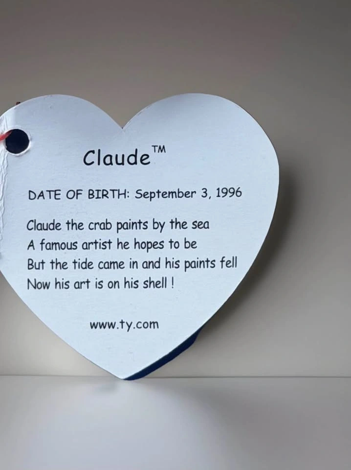 RARE! TY Beanie Baby 'Claude' The Crab 1996 - Retired - photo 5