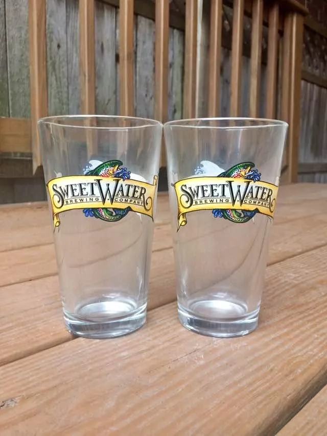Pair Of SweetWater Pint Glasses - Brand New thumbnail