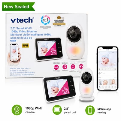 VTech RM2751 2.8" Smart Wi-Fi 1080p Video Baby Monitor New