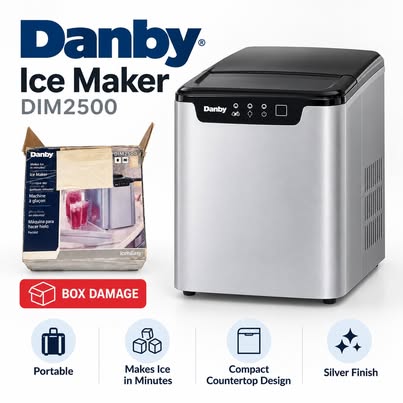 Danby DIM2500SSDB Portable Ice Maker – 25 lbs/Day New in Box
