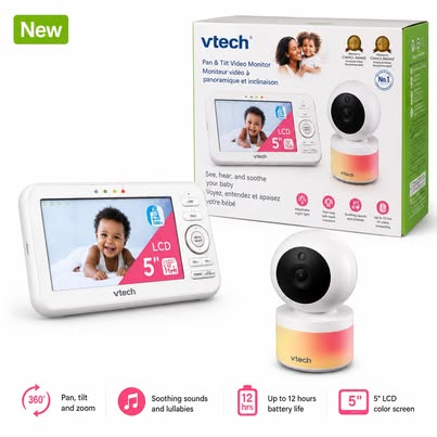 VTech VM5763 5" Pan & Tilt Video Baby Monitor NEW
