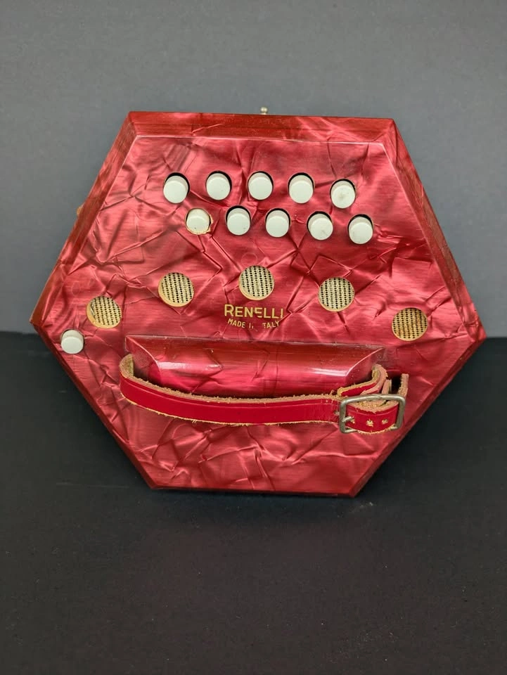 20 button Renelli Italian Concertina or Squeeze Box - photo 3
