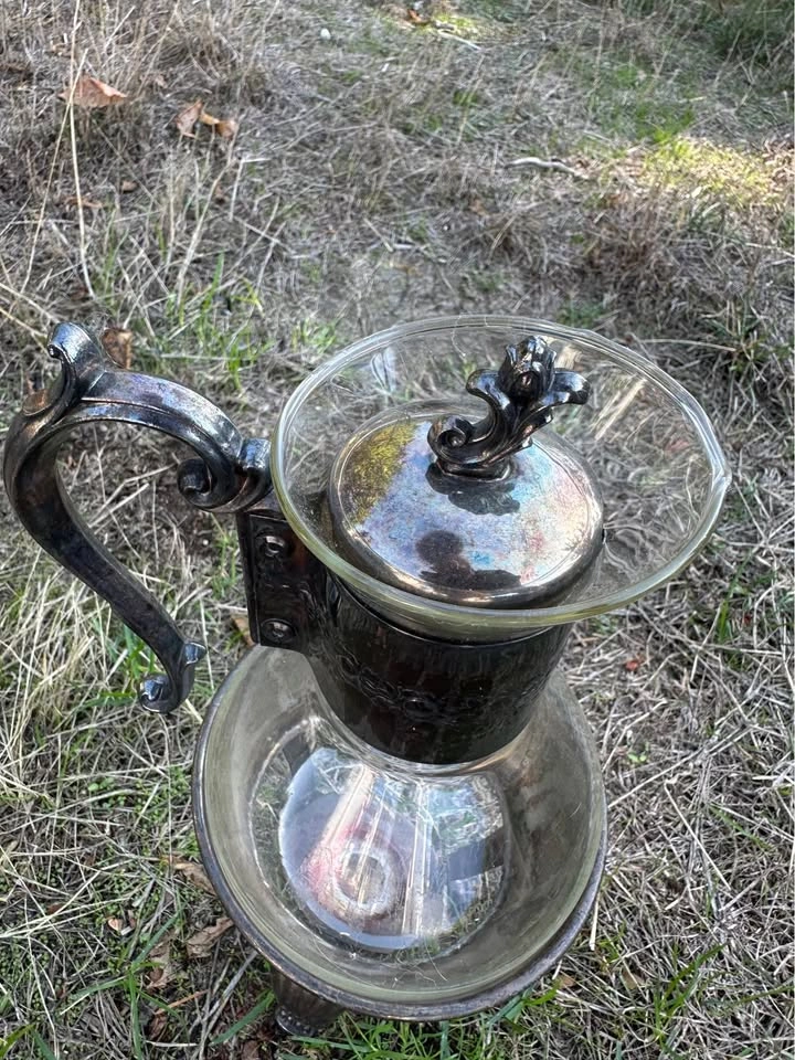 F.B. Rogers Silver Plate Coffee Carafe with Warming Stand - photo 2