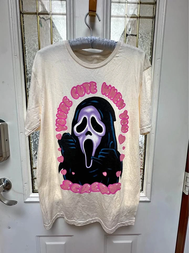Ghost Face Scream Graphic T-Shirt Size Medium