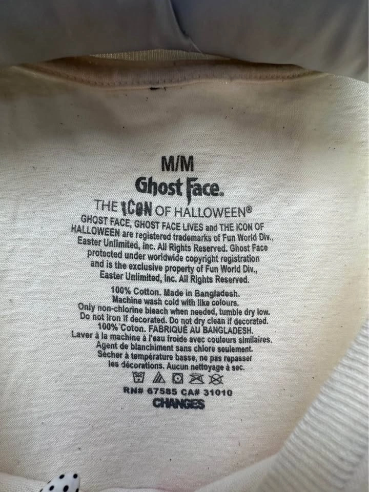 Ghost Face Scream Graphic T-Shirt Size Medium - photo 4