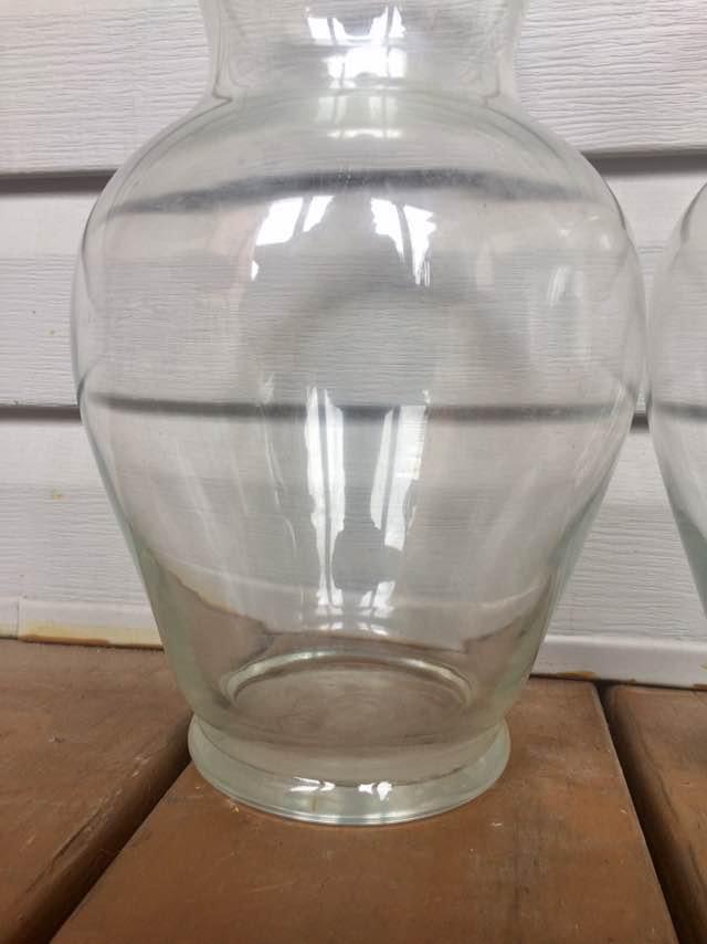 Pair Of Wide Bottom Glass Vases - 11” Tall - photo 5