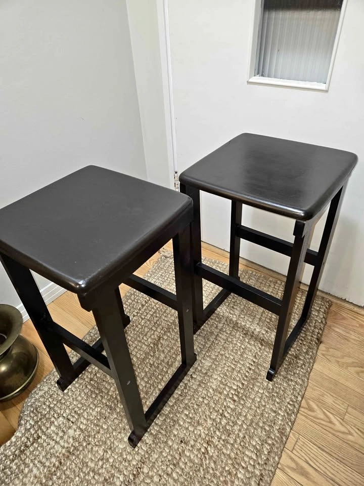 Solid Wood Counter-Height Bar Stools – Espresso Finish (Pair)