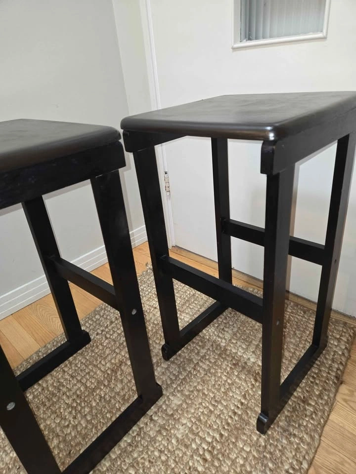 Solid Wood Counter-Height Bar Stools – Espresso Finish (Pair) - photo 2