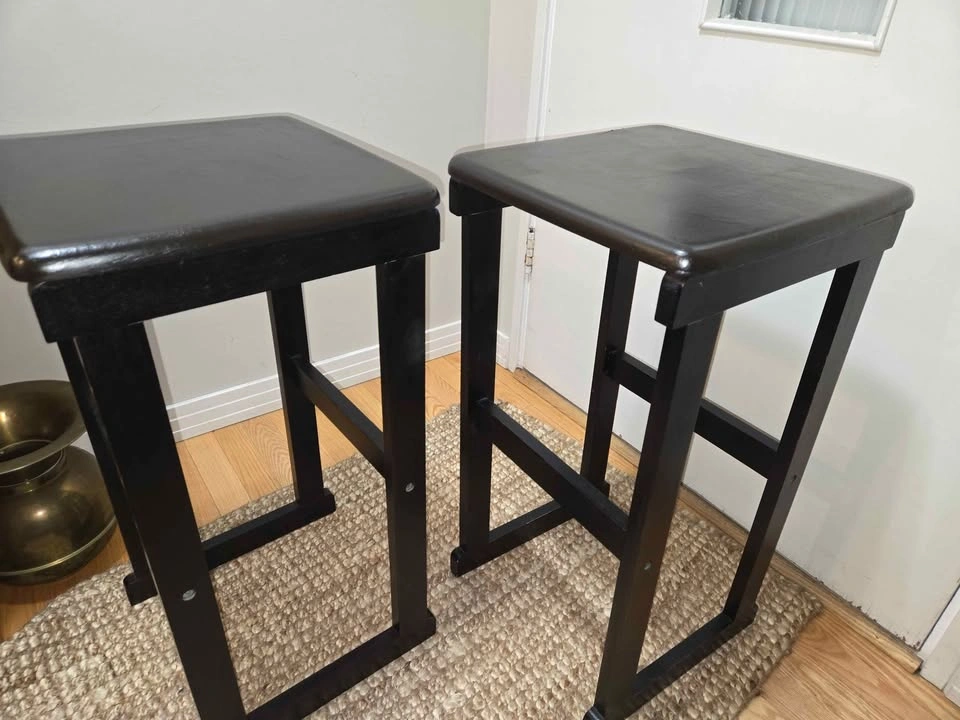Solid Wood Counter-Height Bar Stools – Espresso Finish (Pair) - photo 3