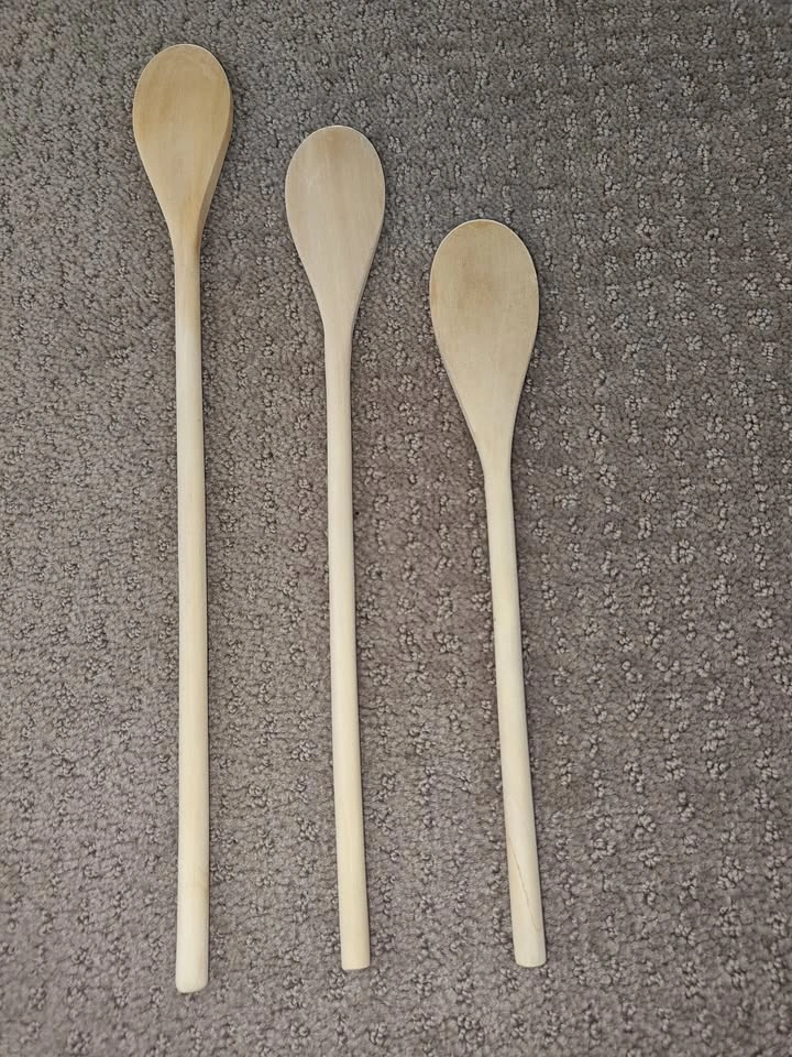 Kitchen Wooden Spoons Utensils - 3 Pieces - 10" to 14" - photo 2