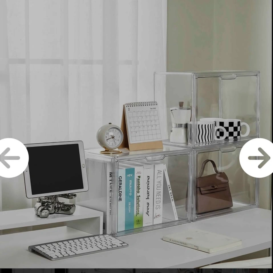 Acrylic Display Case, 3-Pack XL Stackable Bins with Magnetic Lid - photo 4