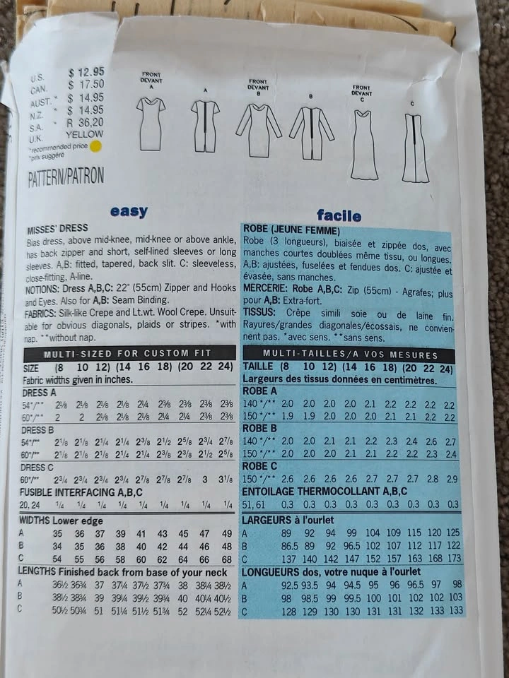 Butterick Sewing Pattern Women Dress - Size: 8-10-12 - photo 5